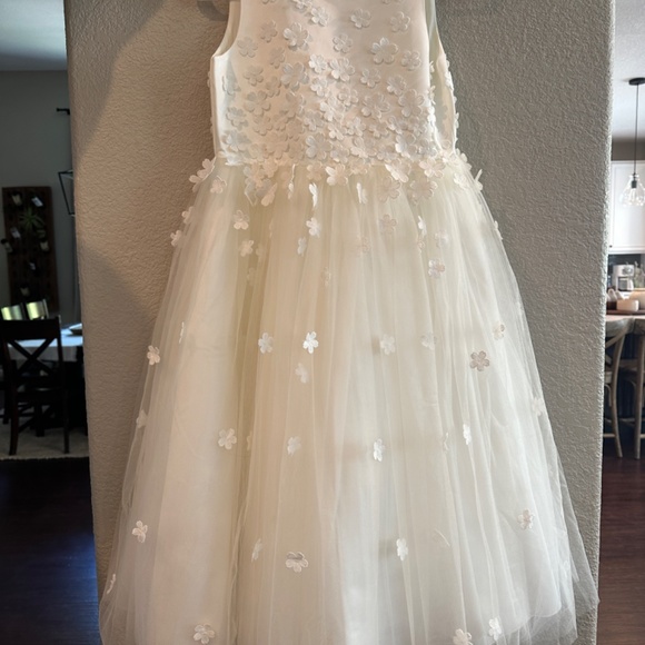 Anthropologie Princess Daliana Floral Low-Back Tulle Flower Girl Dress Size 10 - Picture 3 of 5